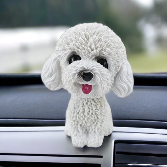 White Dog Car Statue/Figurine Bobble Head New in Packaging - Picture 4 of 13